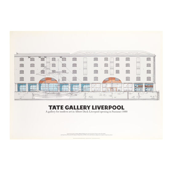 Tate Liverpool original opening announcement poster (colour), 1988